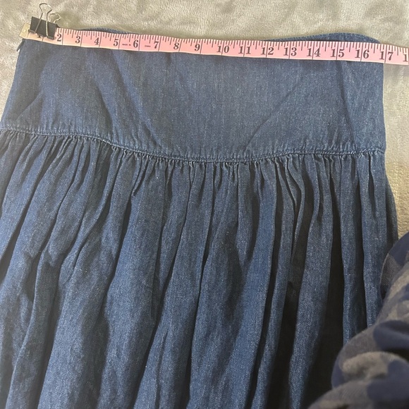Vintage GAP linen denim blend pleated midi skirt - Picture 7 of 8
